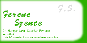 ferenc szente business card